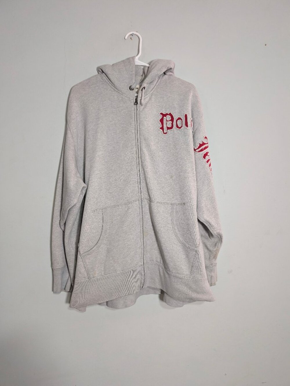 Vintage Y2K Polo Jeans Co Ralph Lauren Gothic Spellout Full Zip Hoodie Mens 2XL